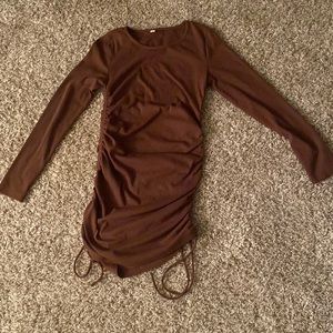 Brown mini dress, strings to tighten the sides or make shorter